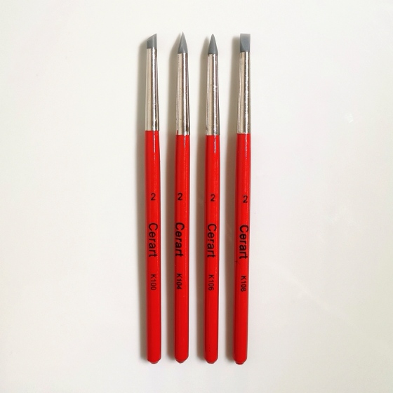 SET PENNELLI IN SILICONE n.2 (Manico Rosso)